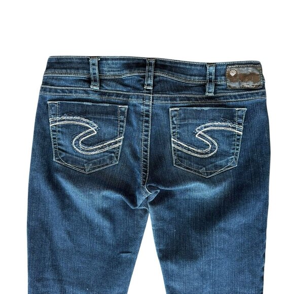 Silver Jeans Tuesday Bootcut Dark Wash Mid Rise Stretch Womens 32x31 - Picture 5 of 8